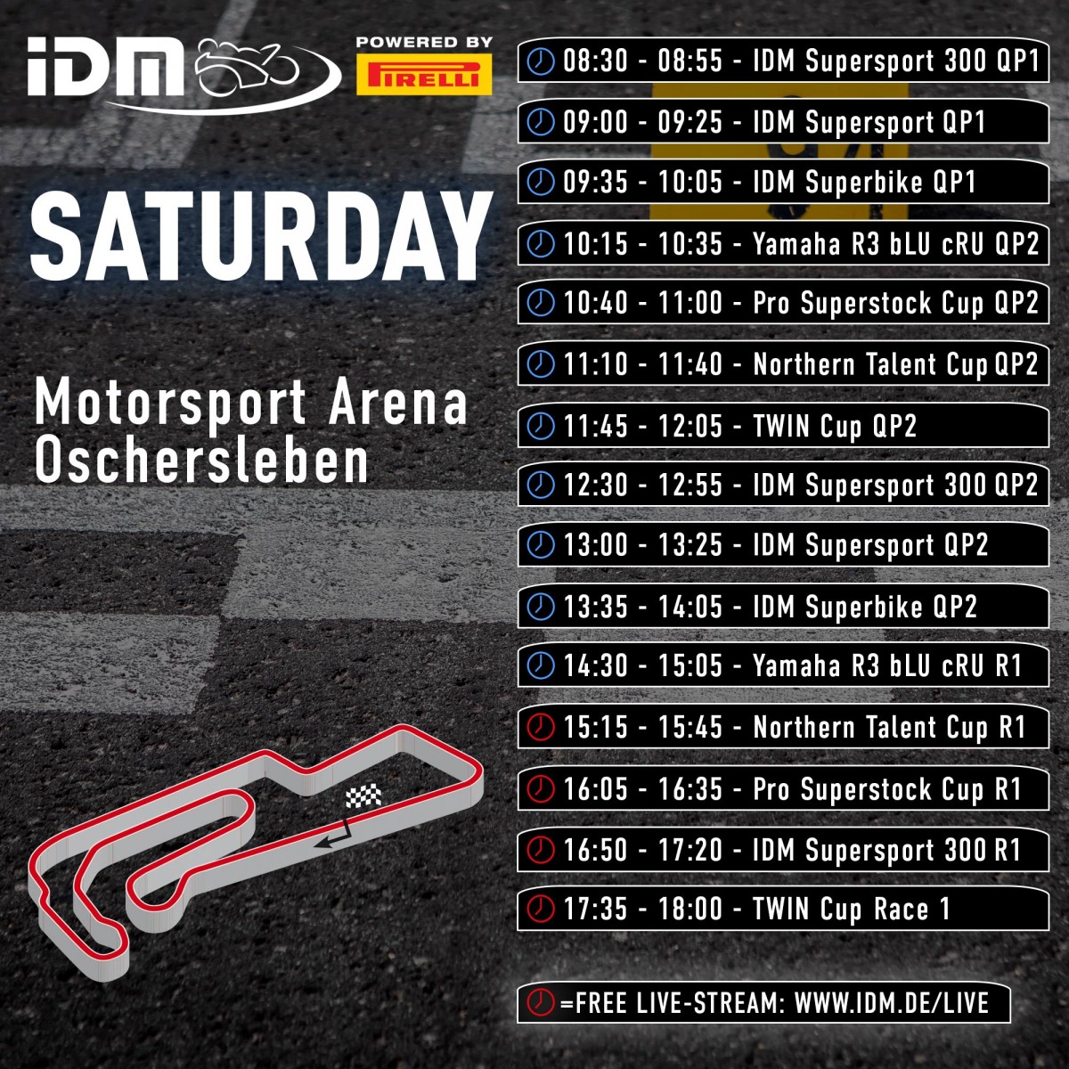 Расписание 2 этапа IDM Superbike, Oschersleben - суббота, 21 мая 2022 Расписание 2 этапа IDM Superbike, Oschersleben - суббота, 21 мая 2022