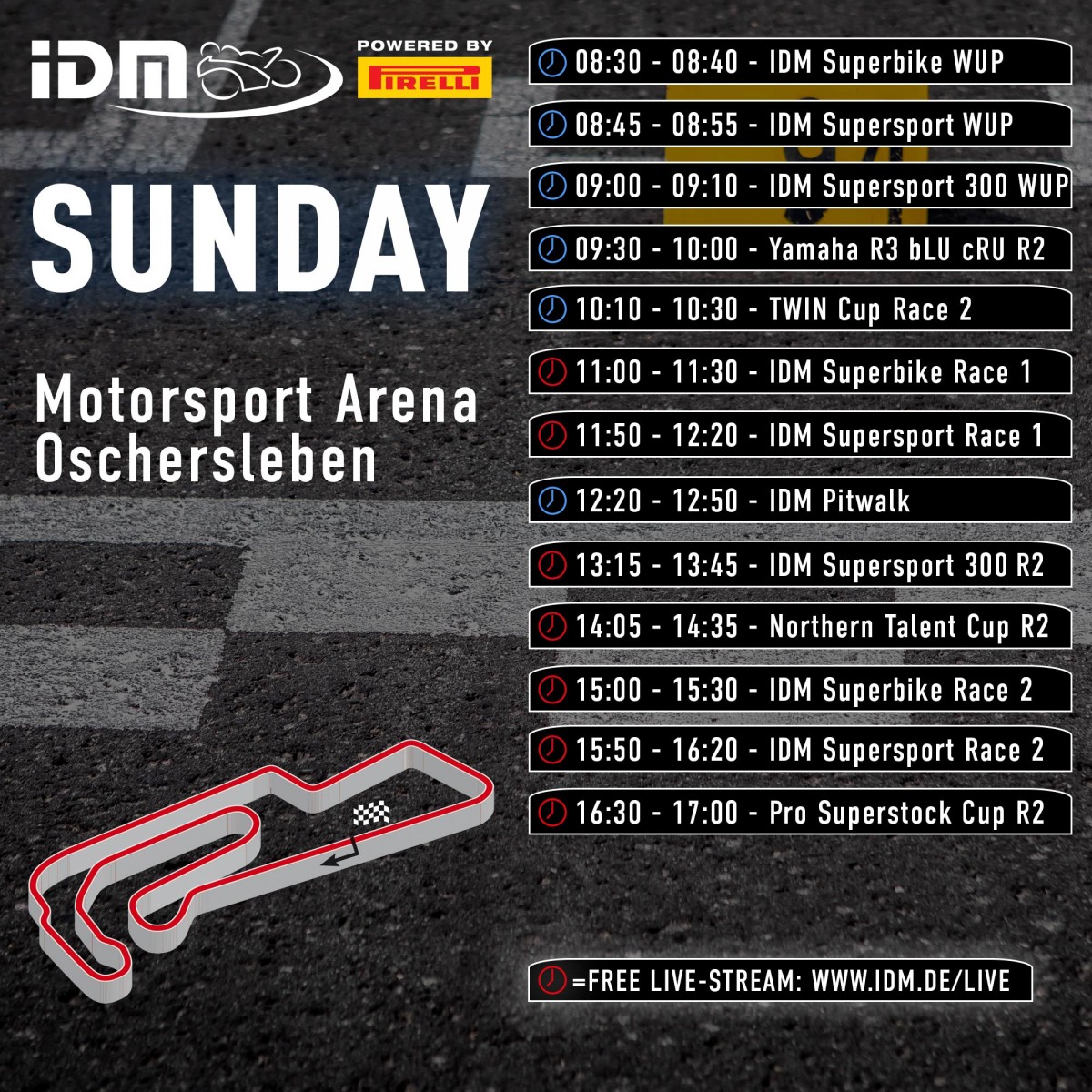 Расписание 2 этапа IDM Superbike, Oschersleben - воскресенье, 22 мая 2022 Расписание 2 этапа IDM Superbike, Oschersleben - воскресенье, 22 мая 2022