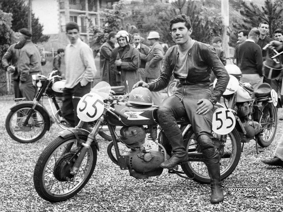 Никому неизвестный новобранец GP250 Джакомо Агостини, Moto Morini, 1963 Никому неизвестный новобранец GP250 Джакомо Агостини, Moto Morini, 1963