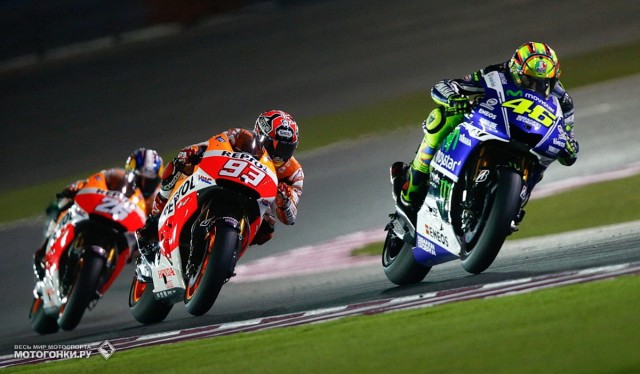 Гран-При Катара, MotoGP: Росси лидировал ровно 5 кругов