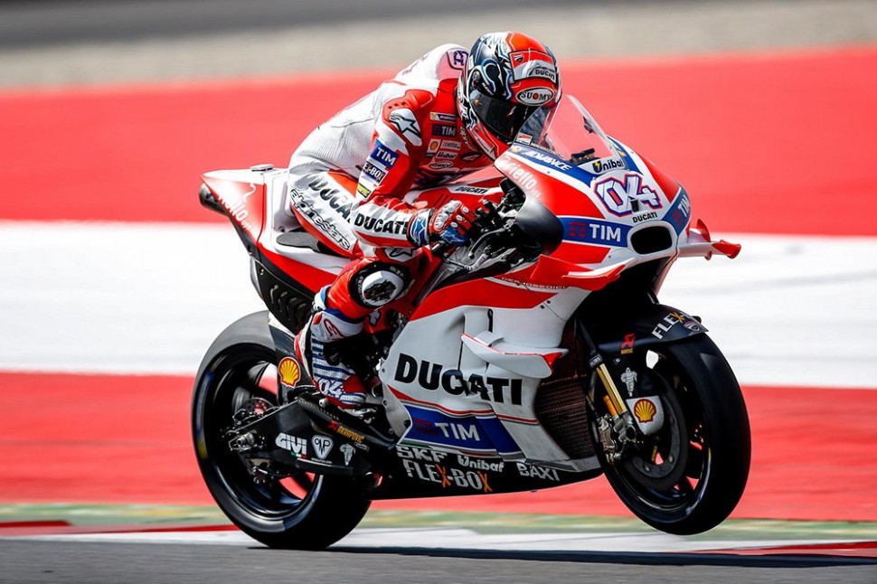 Довициозо продолжил работу с новым шасси Ducati GP16 и установил планку на отметке 1:23.764