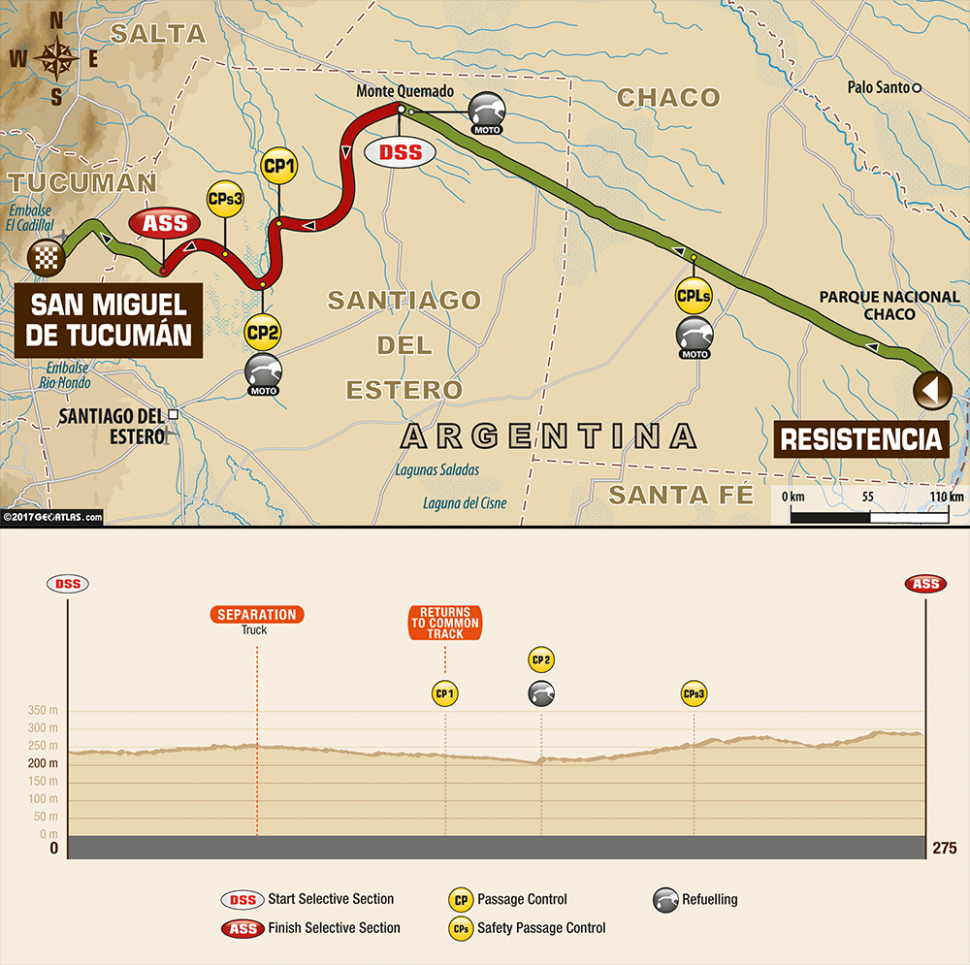 Дакар-2017: маршрут СУ2 - Resistencia - San Miguel de Tucuman