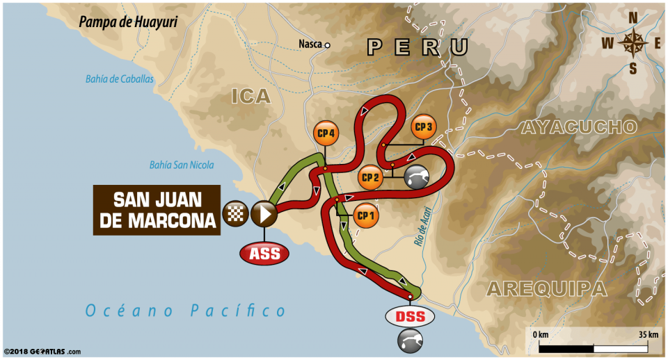 Дакар-2018: Маршрут СУ4, San Juan de Marcona - San Juan de Marcona Дакар-2018: Маршрут СУ4, San Juan de Marcona - San Juan de Marcona