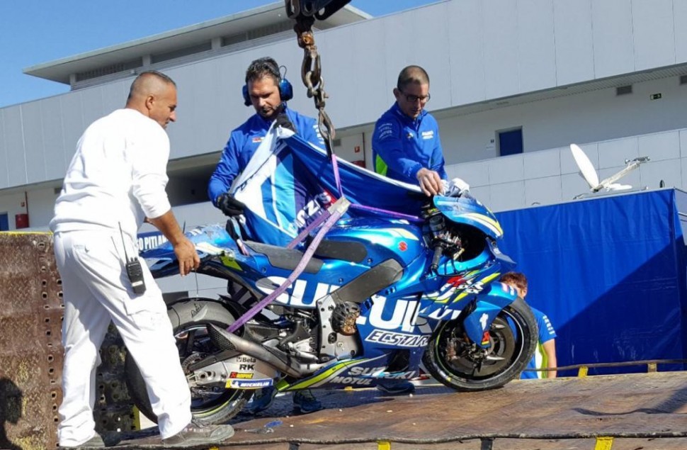Suzuki GSX-RR Жоана Мира после аварии в Хересе