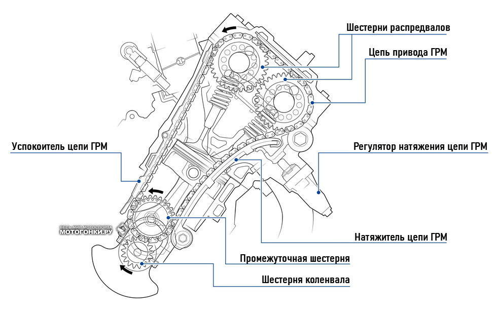 Схема привода ГРМ Honda Fireblade CBR1000RR-R (2020)