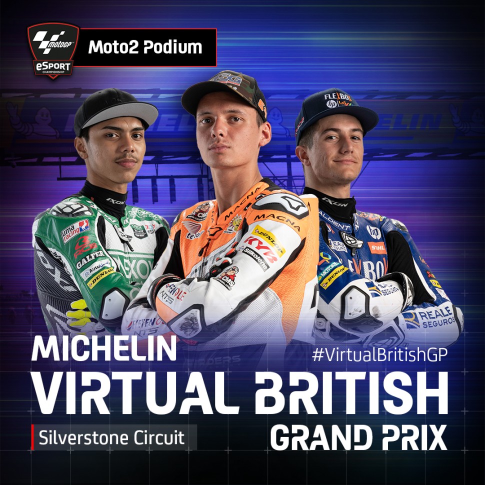 Бо Бендснайдер выиграл виртуальную гонку Гран-При Британии в классе Moto2