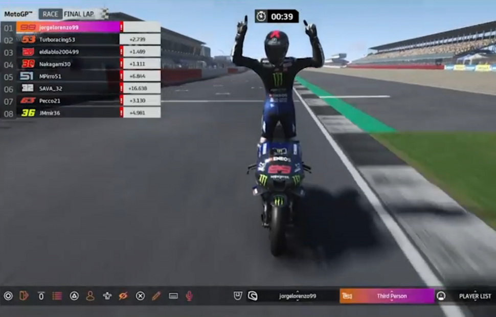 Хорхе Лоренцо выиграл виртуальный Гран-При Британии