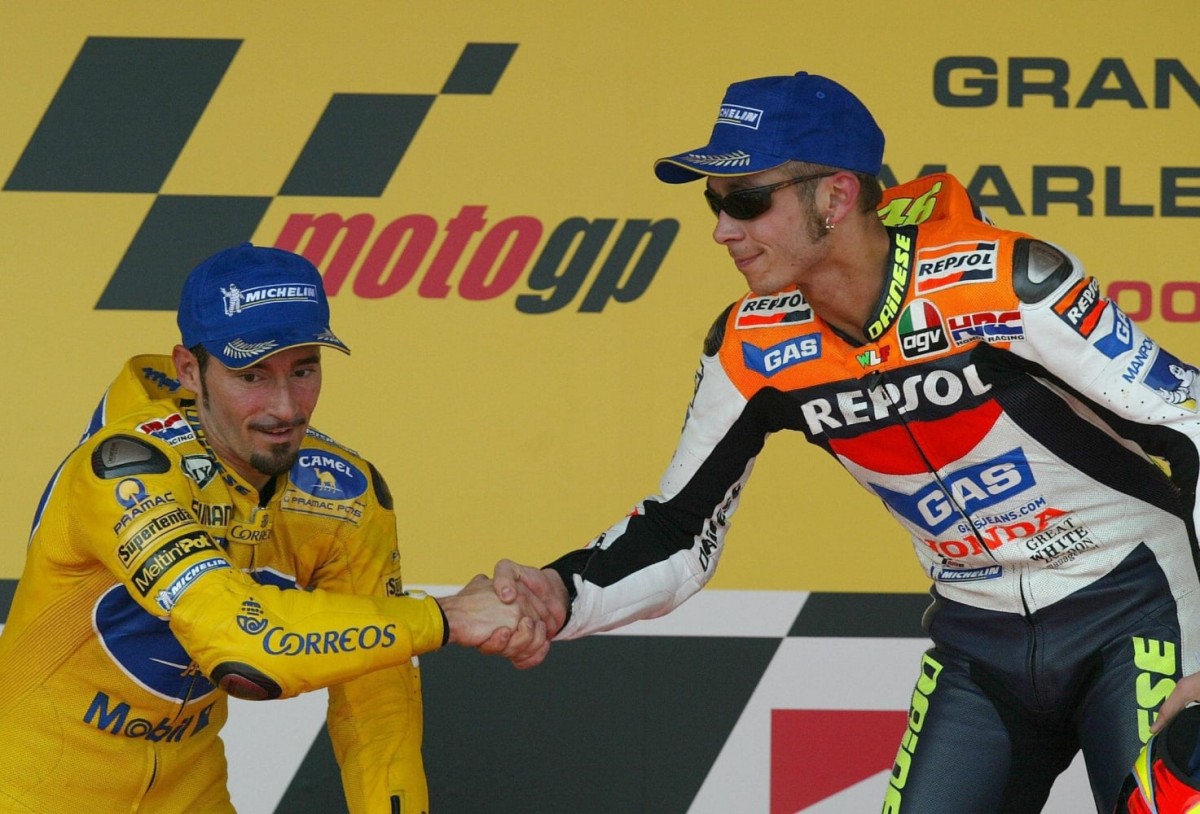 Макс Бьяджи и Валентино Росси - главные противники в MotoGP с 2002 по 2005 год