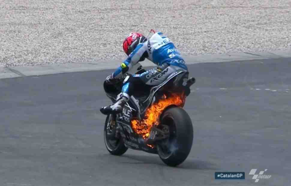 MotoGP: Видео - Тито Рабат сгорел на работе