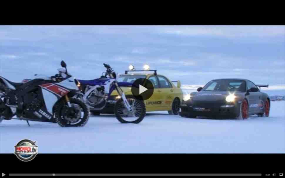 Быстрее, чем Porsche: 258 км/ч по льду на Yamaha R1