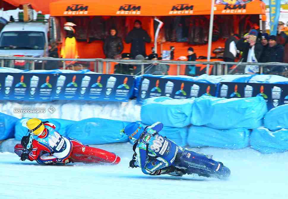 Ice Speedway Gladiators, Финал 1: Мышковец, Колтаков и Красников на подиуме с равным счетом